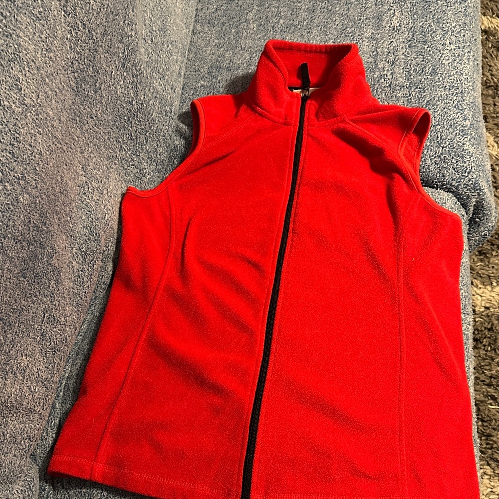 Red Sleeveless Fleece Vest
